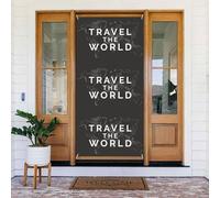 Travel The World1 Couvre-porte décoratif pour intérieur et extérieur, printemps, été, automne, hiver, Halloween, Noël