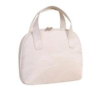 Travel Toiletry Bag, Cosmetic Pouch, Shell-Shape Organizer, Waterproof Interior, Compact Lightweight Design, Beige/Pink, Bathroom School Vacation Use, Polyester Material, 9.45x3.94x7.87in