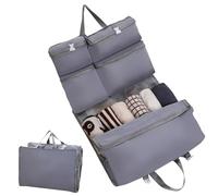 Travel Toiletry Bag Organizer - Wide Opening Travel Organizer | Luggage Bag | Travels Luggage Compression Organizers | Foldable Suitcase Rolling for Men Women Travelling Airplanes Gym Clothing