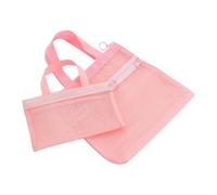 Travel Toiletry Bag Set, Portable Mesh Cosmetic Pouches with Zipper and Handle, 2 pièces Organizer for Airplane, Festival, Gym, School, Concert, Work, Vacation, Beach and Stadium Use, rose,