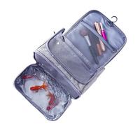 Travel Toiletry Bag with Hook, Bathroom Storage Bag, Cosmetic Storage Bag with Zipper, Women's Travel Toiletry Organizer, Travel Cosmetic Bag with Hook, Travel Bathroom Organizer, Gris,