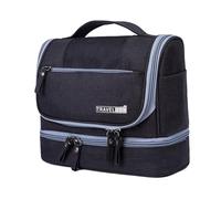 Travel Toiletry Bag with Hook, Bathroom Storage Bag, Cosmetic Storage Bag with Zipper, Women's Travel Toiletry Organizer, Travel Cosmetic Bag with Hook, Travel Bathroom Organizer, Noir ,