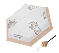 Travel Umbrella 6 Rib Folding UV Protection Canopy with Cat Claw Handle