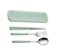 Travel Utensils Case, Stainless Steel Flatware Set with Carry Pouch, Camping Cutlery Kit with Lightweight Design, Home Wedding Party, Picnic Outdoor College Travel Daycare Road Trip