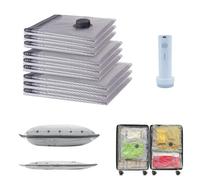 Travel Vacuum Bag Set, Cordless Travel Vacuum Bag Set in 3 sizes, vacuum Storage Bags with Portable Electric Pump (3*S+3*M+3*L)