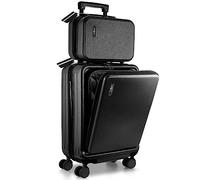 TRAVELARIM Bagages à Main, Noir, Carry-on 22 inch, Ensemble de 2 pièces (10/22)