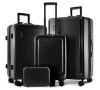 TRAVELARIM Hard Shell Luggage Sets with Spinner Wheels 4 Piece, Expandable Large Suitcases with TSA Lock, Travel Large Suitcase Set, Black Luggage Set