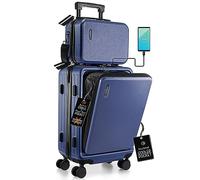 TravelArim Lot de 2 valises à Coque Rigide et durables avec roulettes pivotantes pour Adulte (10/22) - Turquoise - 2 pièces (10/22), Bleu Marine, Carry-on 22 inch, Ensemble de 2 pièces (10/22)