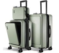 TRAVELARIM Non Extensible, Vert Sauge, 3 Piece Set (22"/24"), Ensemble de Bagages à Main et de 24 Pouces