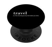 Traveler Funny - Ne voyagez Que ce Que Vous Achetez PopSockets PopGrip Adhésif