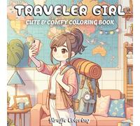 Traveler Girl Coloring Book: 40 Adventure Coloring Pages Wanderlust Soul Girls Exploring Cities, Nature, Landmarks, Maps, Luggage, Cozy Travel Moments, and Cozy Scenes for Teens and Adults