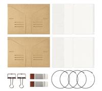 Traveler Notebook Accessories, 2 Pieces Storage Bag with 4 Clips