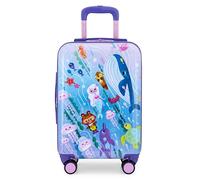 Traveler's Choice Kids - Bagage à main JoJo l'Ours Adventure - Valise à coque rigide à roulettes pivotantes de 50,8 cm - Extensible avec poche AirTag - Valise de voyage pour garçons et filles - Sous