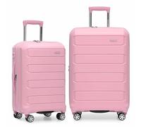 Traveler's Choice Pagosa Indestructible Hardshell Expandable Spinner Luggage, Pink, 2 Piece Set