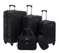 Travelers Club Bagage Spinner Extensible Chicago Rigide, Noir, Set 5 Pièces