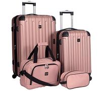 Travelers Club Ensemble de 4 valises Midtown, Rose Gold, 4-Piece Set, Midtown Hardside Lot de 4 valises de Voyage