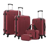 Travelers Club Chicago Bagage Rigide Extensible à roulettes pivotantes, Beurre de Pomme, Lot de 5 valises