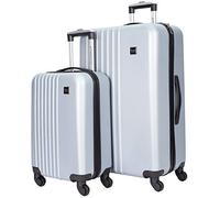 Travelers Club Lot de 2 valises Cosmo de 50,8 cm ou 2 pièces, Argenté., 2-Piece Set (20/28), Bagage Rigide à roulettes pivotantes Cosmo