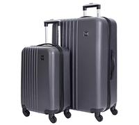 Travelers Club Cosmo Lot de 2 valises rigides à roulettes pivotantes, Gris Anthracite