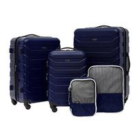 Travelers Club Lot de 5 valises et Accessoires, Bleu, 5 Piece Set, Ensemble de 5 valises et Accessoires