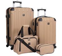Travelers Club Midtown Ensemble de 4 valises rigides, Brun Clair