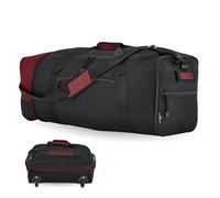 Travelers Club Sac de Voyage Pliable Unisexe pour Adulte, Polo et Raquette de Voyage, 80 cm, Noir/Rouge, Taille Unique