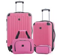 Travelers Club Set de Voyage Bagages Midtown Rigide 4 Pièces, Bubble Gum