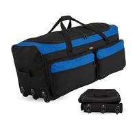 Travelers Club Space Saver Casier Roulant à 3 Roues 3 Volets, Noir/Bleu, 90 cm