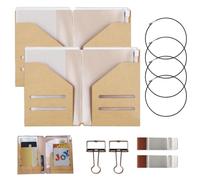 Travelers Notebook Accessories, 2-Piece Diary Storage Bags with 4 Clips