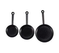 Travelfreely 1/12 3 Pezzi Miniatura CASA Delle Bambole Padelle in Metallo Pentola Pentole Accessorio da Nero