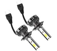 Travelfreely 2 PièCes Kit de Conversion D'Ampoules de Phares à LED de 1400W Mini Lampe de Conduite Antibrouillard Haute/Basse Lampes DRL 6000K Blanc-Prise de Courant et Joue (H7)