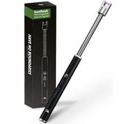 TravelHawk Briquet électrique - Briquet tempête avec col Flexible Plus Long - Briquet à Arc électrique, Rechargeable par USB, Allume-Bougie, Briquet Plasma, Cadeaux - Noir
