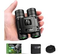 TravelHawk Jumelles 8 x 21 FMC - Petite taille - Pour porteurs de lunettes, adultes et enfants - Prisme BAK4 étanche - Pour observation des oiseaux, voyage et safari - Sac de transport et sangle de