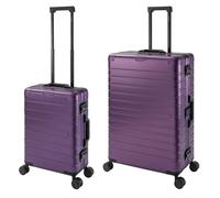 Travelhouse Oslo T6005 Valise de voyage à roulettes en aluminium rigide Différentes tailles et couleurs, lilas, Handgepäck & Großer Koffer Set, Ensemble de valises