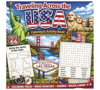 Traveling Across the USA Coloring and Activity Book: A Fun USA Adventure Featuring National Parks, Famous Cities, Historic Landmarks, and Engaging Activities for All Ages.