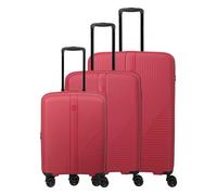 Travelite Air Stripe 4 roues Set de valises 3 pièces avec soufflet d'extension rouge