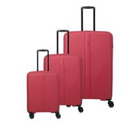 Travelite Air Stripe 4 roulettes Set de valises 3 pièces avec soufflet d'extension rouge