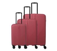 Travelite Air Stripe 4 roulettes Set de valises 3 pièces avec soufflet d'extension rouge