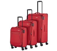 Travelite Chios 4 roulettes Set de valises 3 pièces avec soufflet d'extension rouge