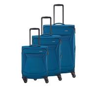 Travelite Chios 4 roulettes Set de valises 3 pièces avec soufflet d'extension bleu