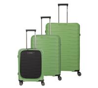Travelite Mooby 4 roulettes Set de valises 3 pièces avec soufflet d'extension vert