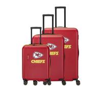 travelite NFL Set de Valises Rigides Kansas City Chiefs, 3 pièces S/M/L, 36/80/103 L, Coque Rigide ABS, Set de valises avec Serrure TSA, 4 Doubles roulettes et Soufflet d'extension Taille M