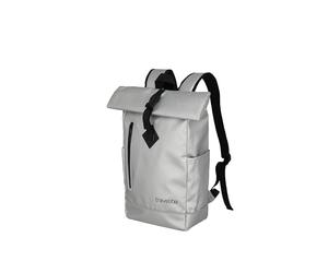Travelite Rolltop Basic Sac à dos imperméable pour vélo avec fermeture Rolltop et réflecteurs 48 cm, 19 l, Argent (Silver), Rucksack 48 cm, Sac à dos imperméable avec fermeture enroulable