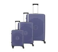 Travelite Orbita 4 roulettes Set de valises 3 pièces avec soufflet d'extension bleu
