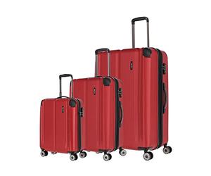travelite set de 3 valises coque dure L/M/S, 4 roulettes, CITY, taille S bagages à main, surface anti-rayures, serrure TSA, taille M+L extensible