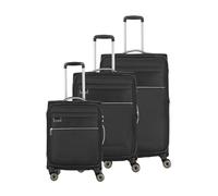 travelite Set de valises 3 pièces Coque Souple 4 roulettes, Tailles S-M-L, Durable, MIIGO, Set de Bagages en matériau recyclé, Serrure TSA, Valise Tailles L + M Extensible