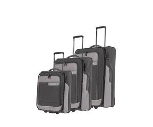 travelite set de valises à 2 roues coque souple en matériau recyclé, tailles L/M/S, bagages série VIIA : set de trolley avec bagage à main aux dimensions IATA pour les bagages à bord