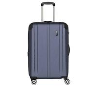 Travelite Valise City M 4 roulettes – Coque dure anti-rayures, TSA, 68 cm, 78–86 L, Bleu
