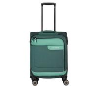 Travelite Valise 4 roues VIIA – coque souple recyclée, conforme IATA, 55 cm 34 L Vert