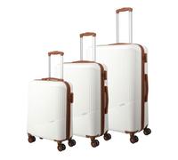 travelite Valise blanc brun clair pour femme et homme Bali 4W Trolley L / M / S White / Cognac 268221